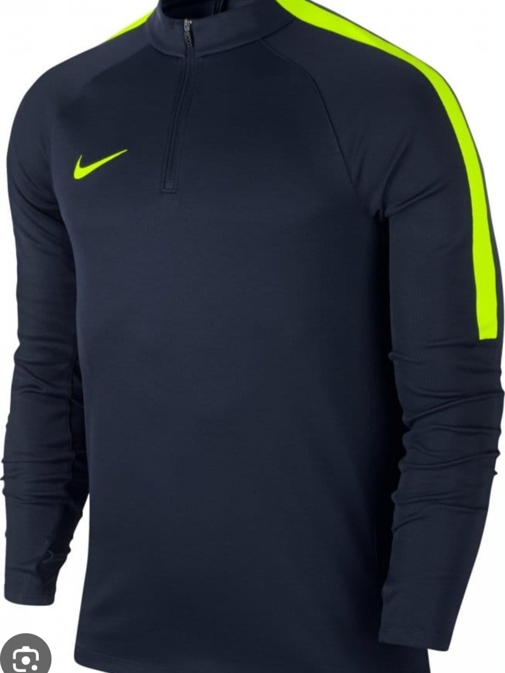 Nike Boy's Navy Long-Sleeve Training Top with Volt Stripe